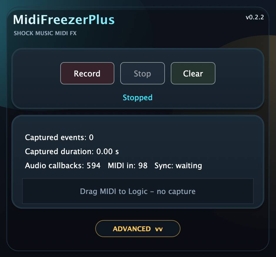 MidiFreezerPlus compact interface